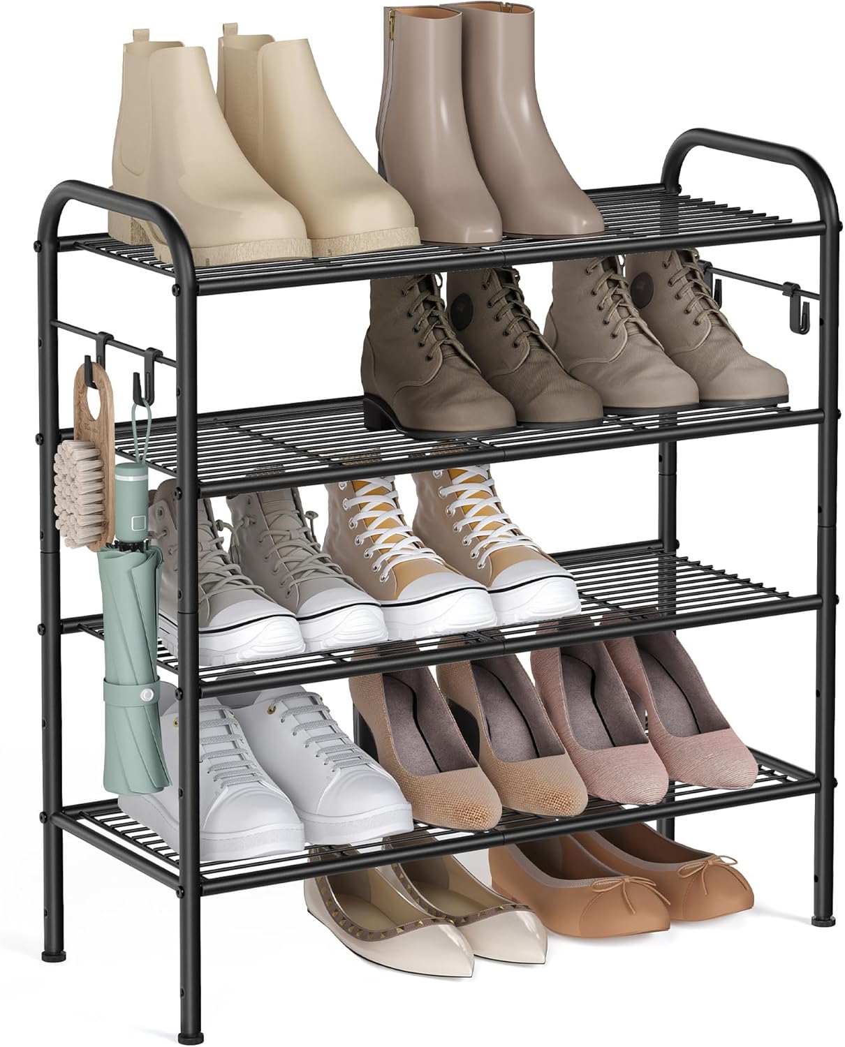 SONGMICS 4-Tier Shoe Rack for Easy Shoe Storage and Organization