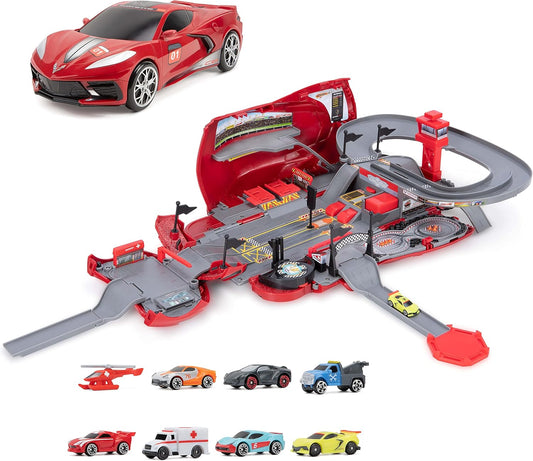 Transforming Corvette Raceway Playset - for Kids & Collectors