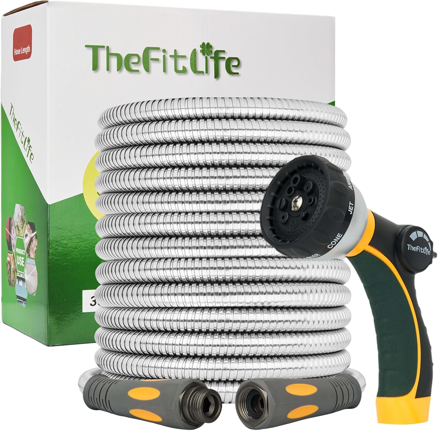 TheFitLife Flexible Metal Garden Hose - Durable 50 FT Water Hose