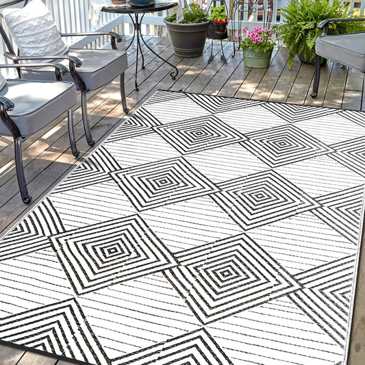 Waterproof Outdoor Rug 8x10ft for Patio, RV, and Camping
