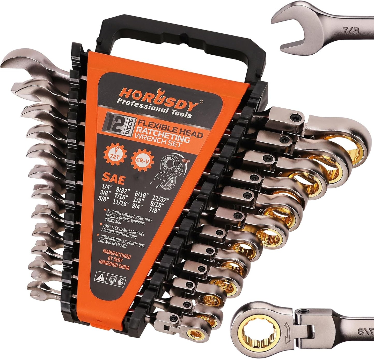 HORUSDY 12-Piece SAE Flex-Head Ratcheting Wrench Set Review