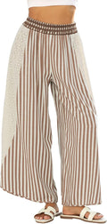 Striped Wide Leg Lounge Pants for Women - Lightweight Summer Palazzos