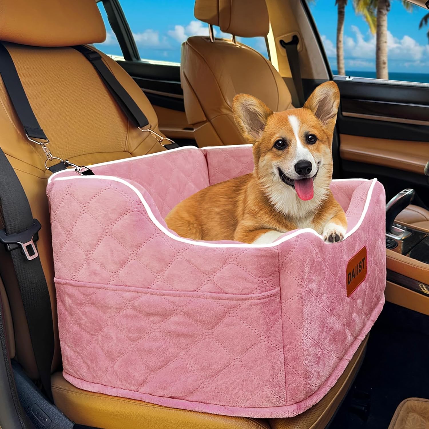 Dog Car Seat for Small Medium Dogs, Elevated Booster Seat