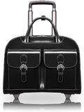 15in Leather Vertical Wheeled Ladies' Laptop Briefcase - Rolling