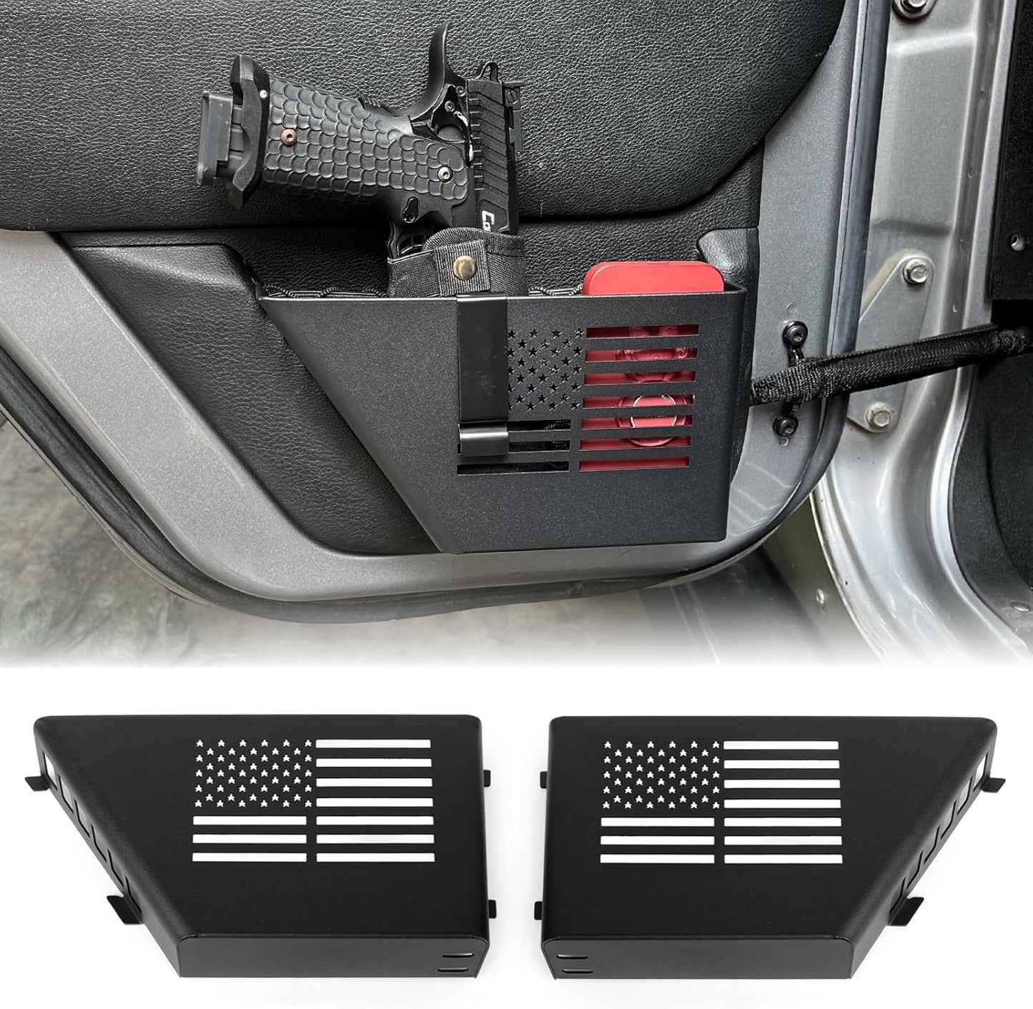 MAIKER Metal Rear Door Storage Box for Jeep Wrangler JK 4 Door