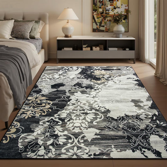 Abstract Area Rug with Non-Slip Backing for Every Room
