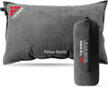 Compact Self-Inflating Camping Pillow - Ideal for Travel - 20x12 (Grey)