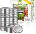 Dalzom 144Pcs Canning Lids with Rings Regular Mouth - Airtight Mason