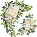 Set of 2 Wedding Arches with Faux Flowers for Elegant Decor