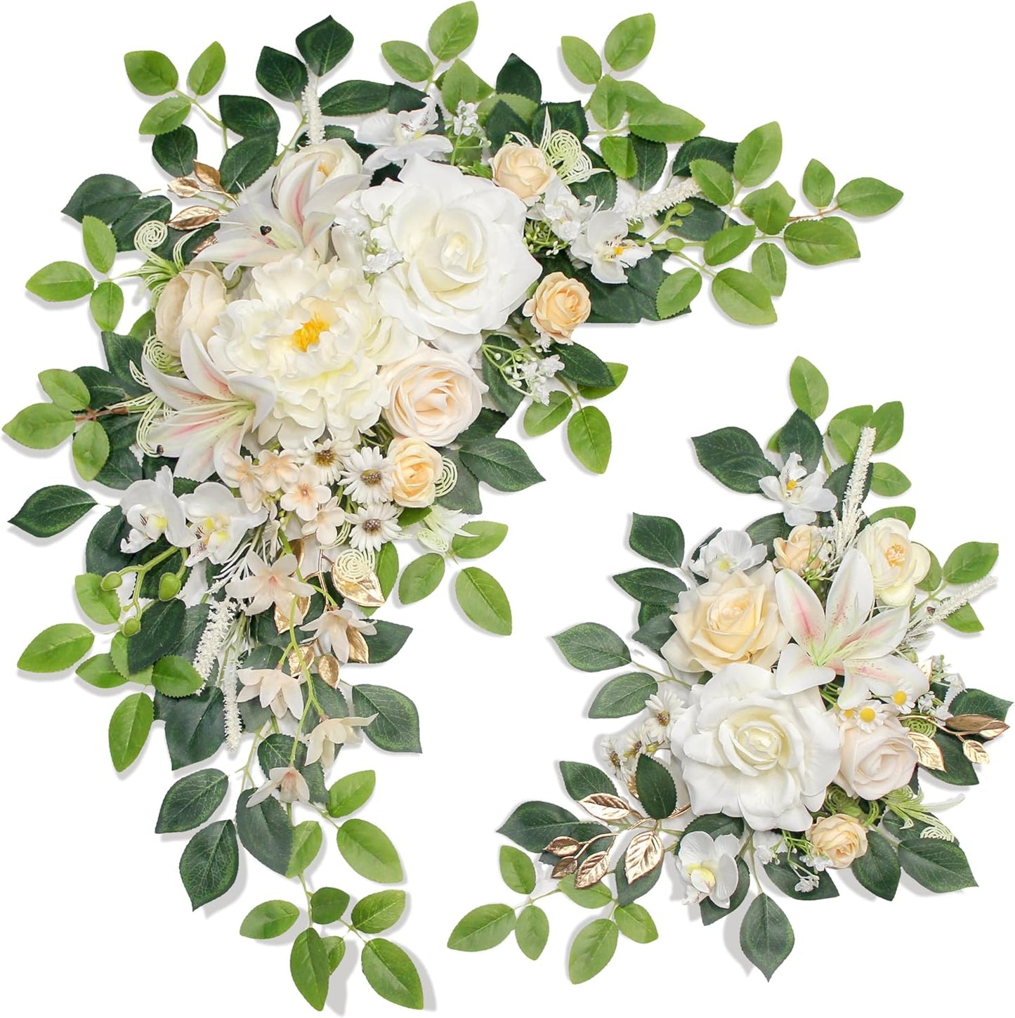 Pack of 2 Wedding Arch with Artificial Flowers for Decor