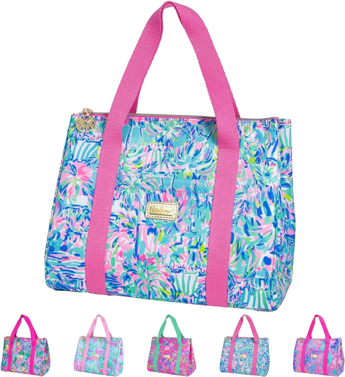 Lilly Pulitzer Cute Lunch Bag for Women, Insulated Tote Bag