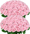 50 Pcs Pink Roses Artificial Flowers for Weddings and Decor