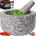 Natural Granite Mortar and Pestle Set 4 Cup - Heavy Duty Stone Grinder