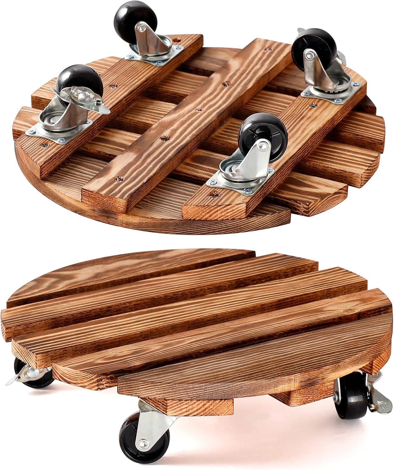 2-Pack 12 in Plant Caddy with Wheels for Indoor and Outdoor Use