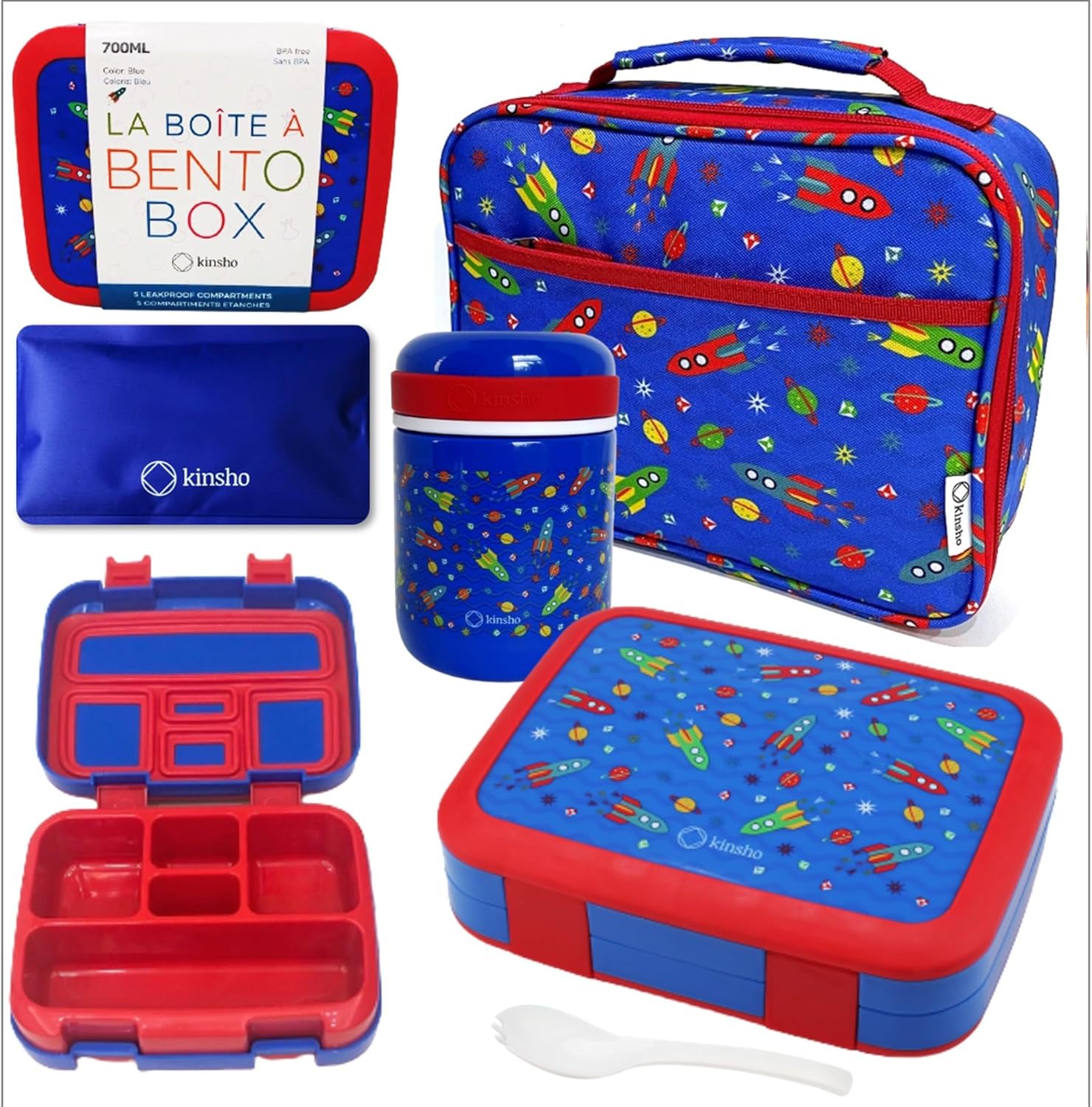 Bento Box with Stainless Steel Food Jar for Kids Lunches