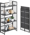 4NM No Assembly 4 Tiers Folding Bookshelf - Fast Foldable Storage