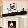 Avana Rustic Fireplace Mantle Shelf 84 in - Handcrafted Espresso
