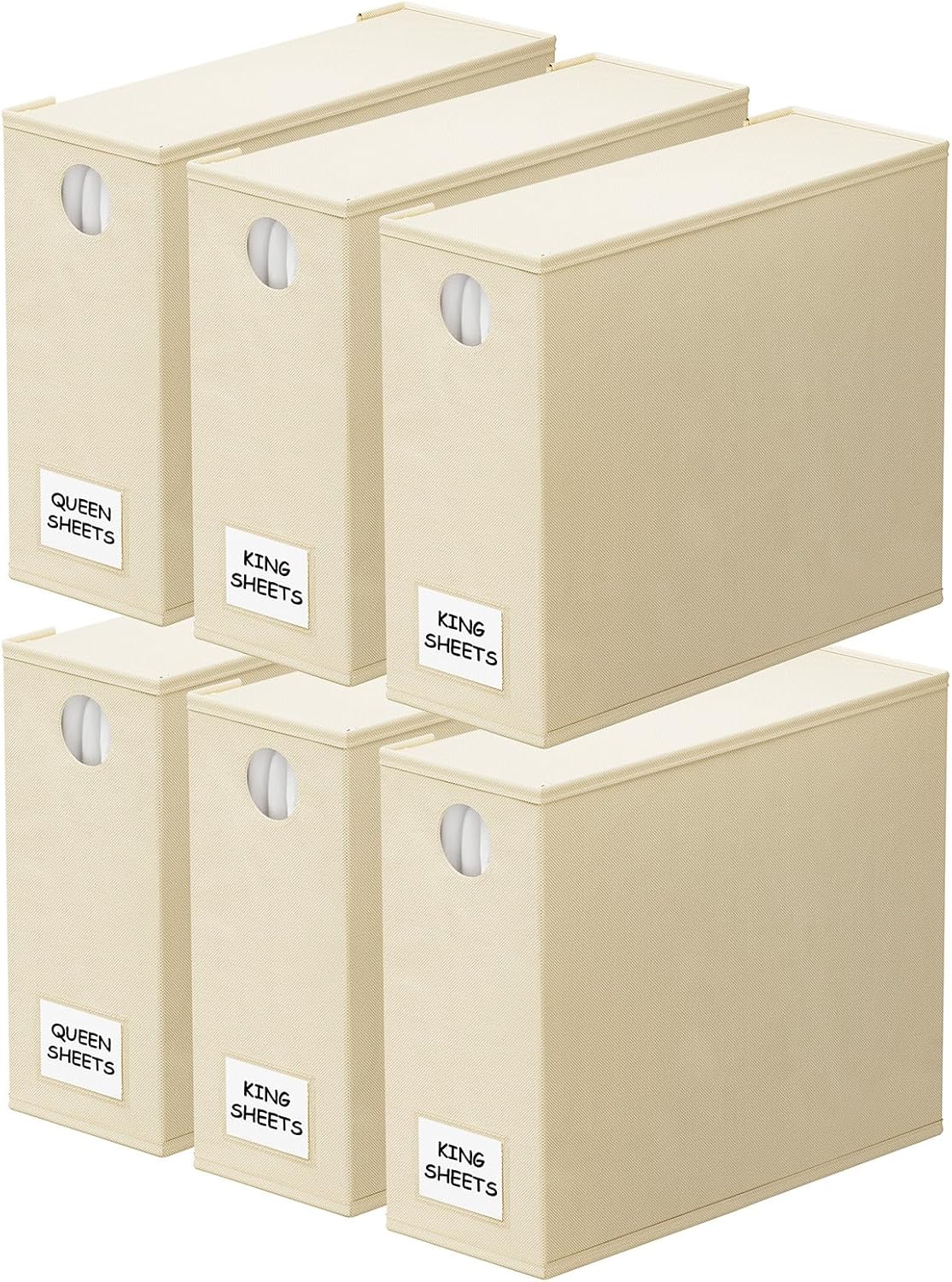 SpaceAid 6 Pack Bed Sheet Organizers for Linen Closet Storage