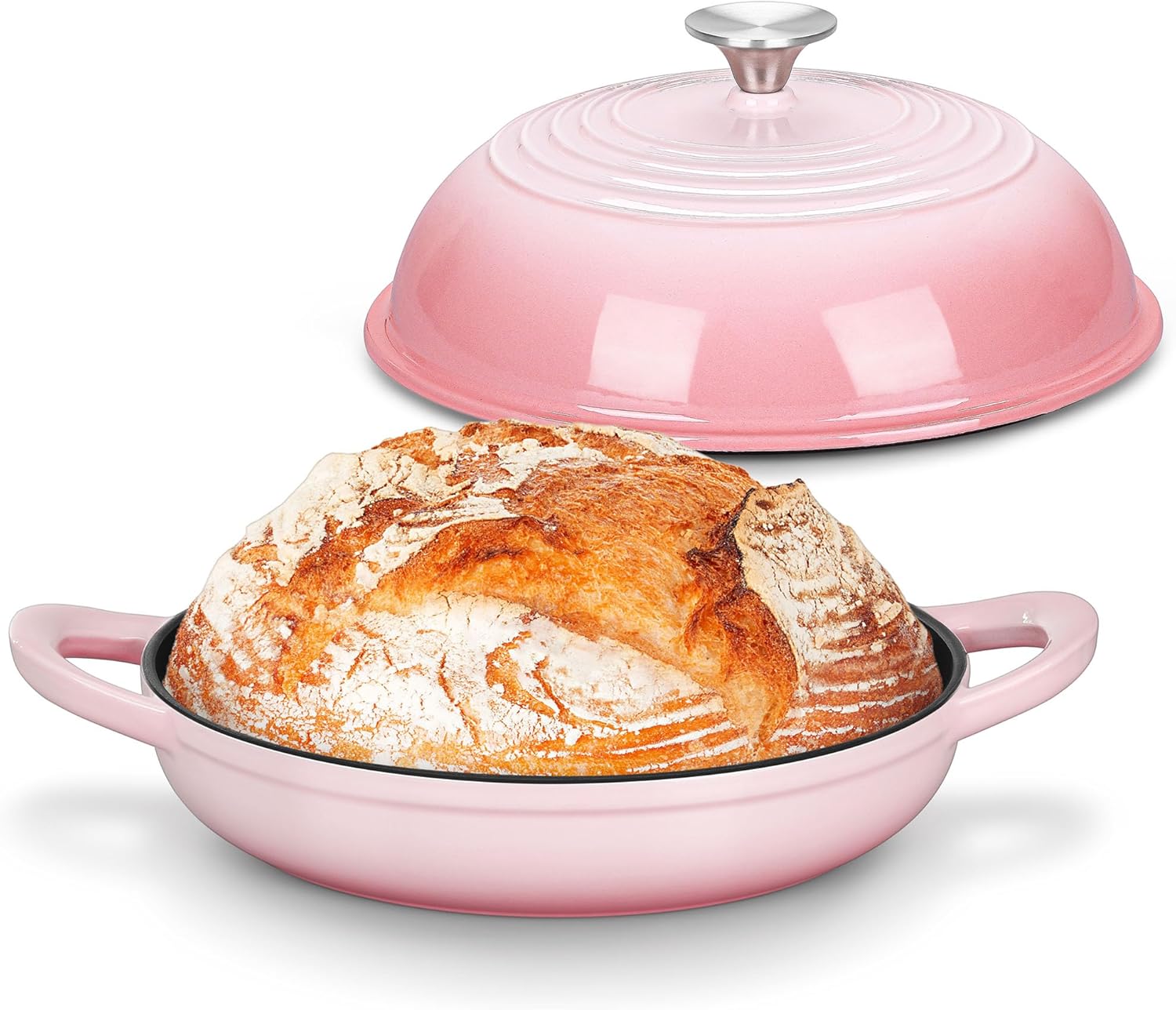 Bread Dutch Oven for Sourdough Baking, 5.5 QT Cast Iron Pot