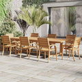Brampton Azores 9-Piece Rectangular Outdoor Dining Set - Teak Finish