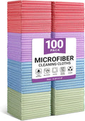 Microfiber Cleaning Cloth 100 Pack - Reusable Colorful Cleaning Towels