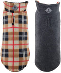 Worthy Dog Fargo Fleece Plaid Dog Jacket - Reversible Wind-Resistant