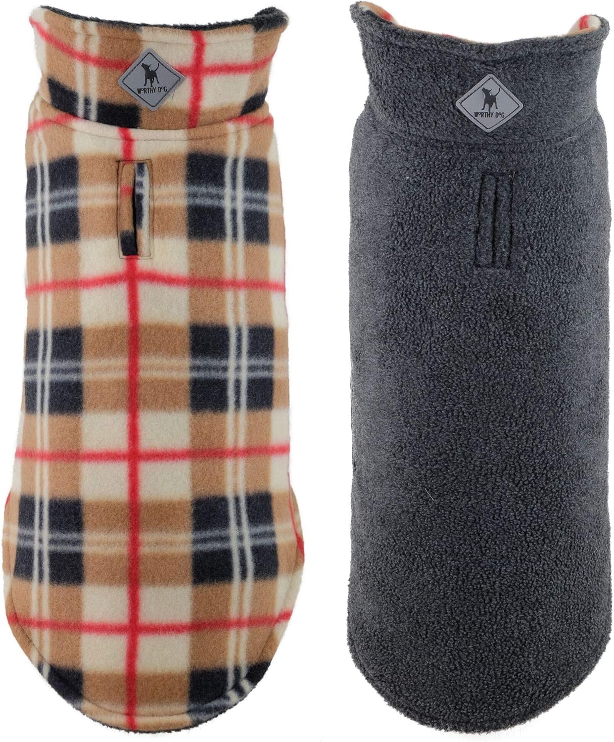 Worthy Dog Fargo Fleece Plaid Dog Jacket for Winter Comfort