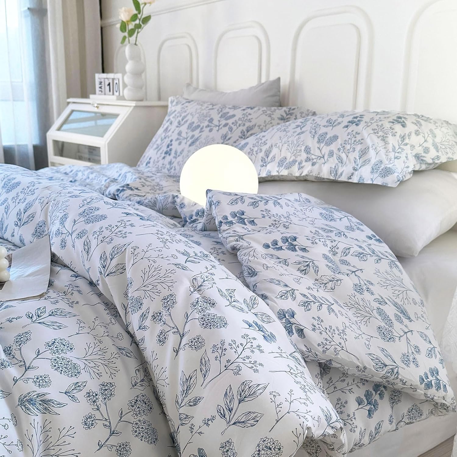 Boho Floral Comforter Set Full Soft Microfiber 3-Piece Bedding