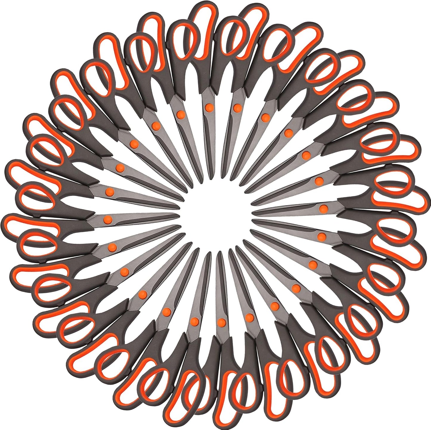 24 Pack Titanium Scissors - All Purpose 8 in Scissors for Crafts