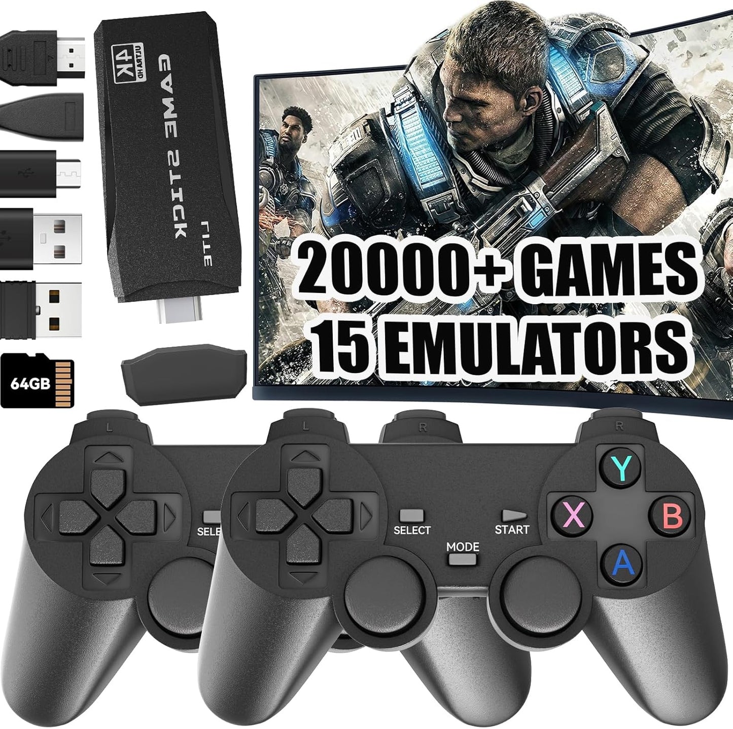 Wireless Retro Gaming: 20000+ Games, 4K HDMI, 2.4G Controllers