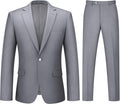 Mens Suit 2 Piece One Button Slim Fit Solid Jacket & Pants - Modern