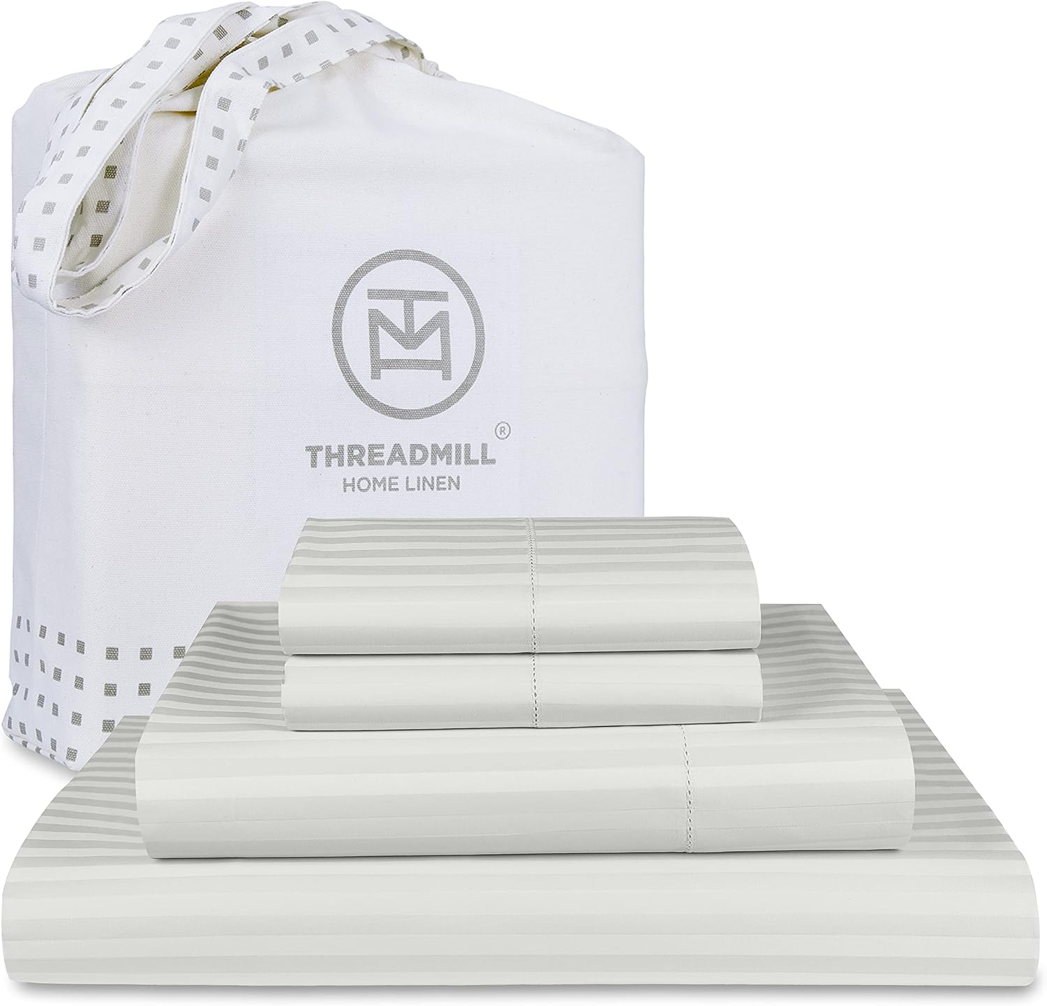 Threadmill 100% Cotton Sheets Set for Full Size Bed
