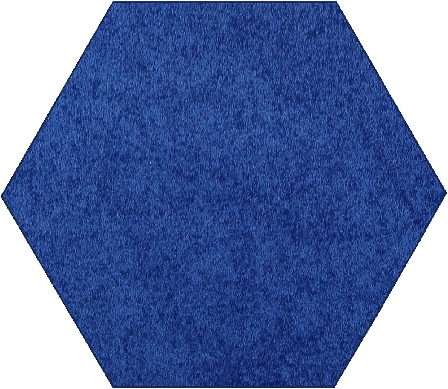 Neon Blue Pet Friendly Solid Color Area Rug - 7ft Hexagon Design