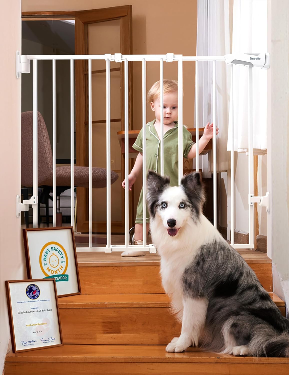 Babelio Baby Gate for Stairs, Kitchen & Doorways, 26-43in W