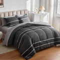 Ombre Boho Striped Bed in a Bag 7 Piece Queen Set - Soft Reversible