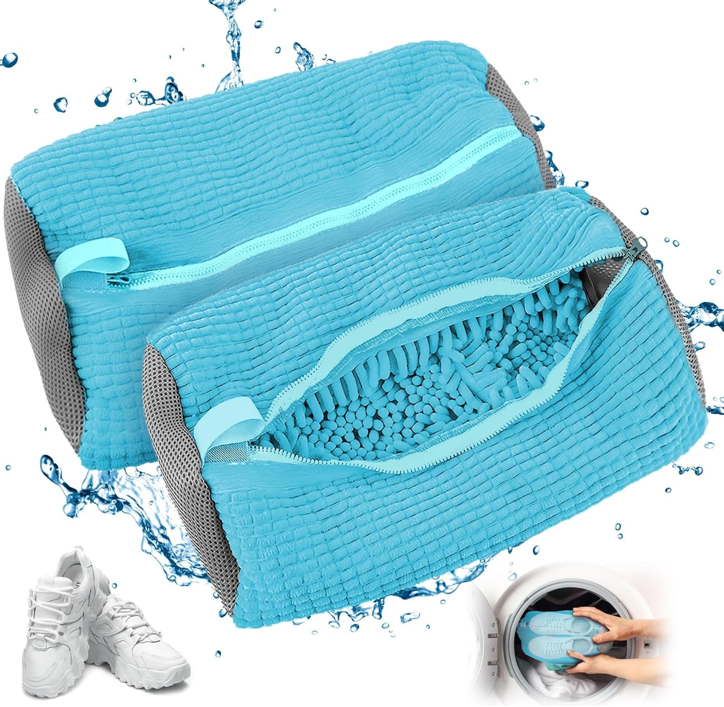 Shoe Wash Bag Set - Anti-Deformation, Zippered Mesh Duo