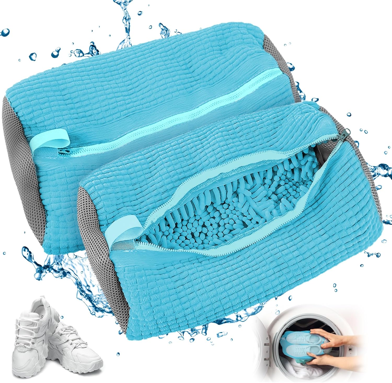 Shoe Wash Bag Set - Anti-Deformation, Zippered Mesh Duo