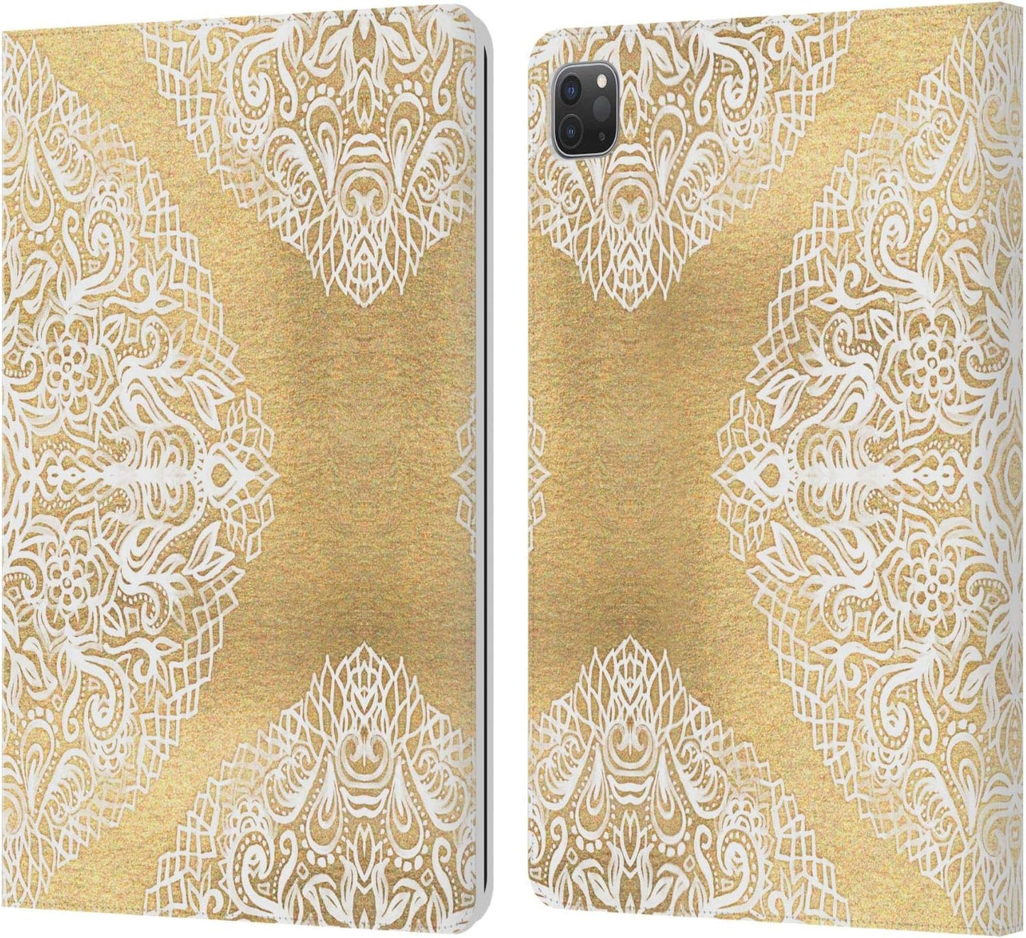 Micklyn Le Feuvre Floral Patterns Leather Wallet Case for iPad Pro