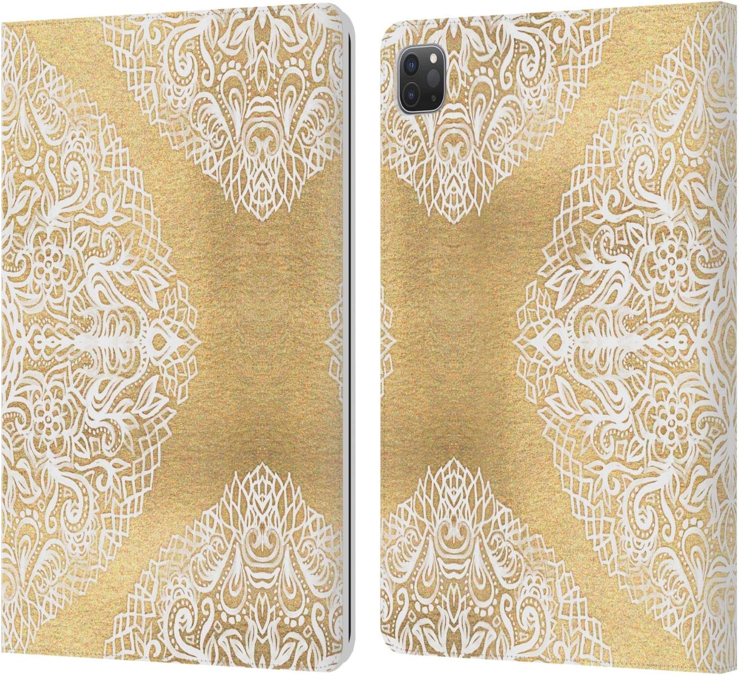 Micklyn Le Feuvre Floral Patterns Leather Wallet Case for iPad Pro