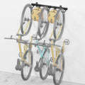 Enhanced Bike Storage Rack Adjustable 3-Bike 2-Helmet Wall Mount