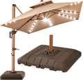 10ft Square Cantilever Patio Umbrella w/Base Included - Tan