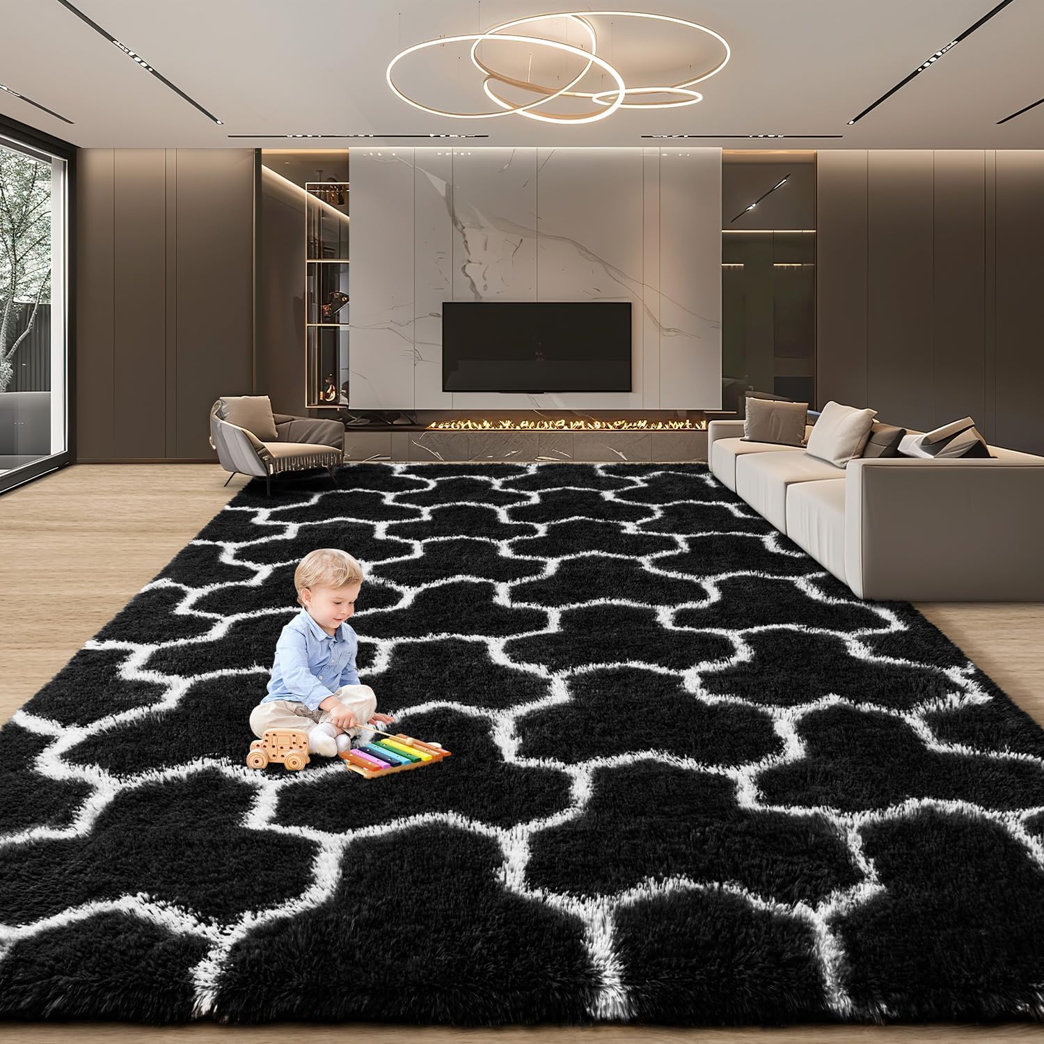 EVOIONOS 7x10 Washable Large Area Rug for Living Room Decor