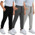 Boys Sweatpants 3Pack Slim Fleece Joggers - Order One Size Up