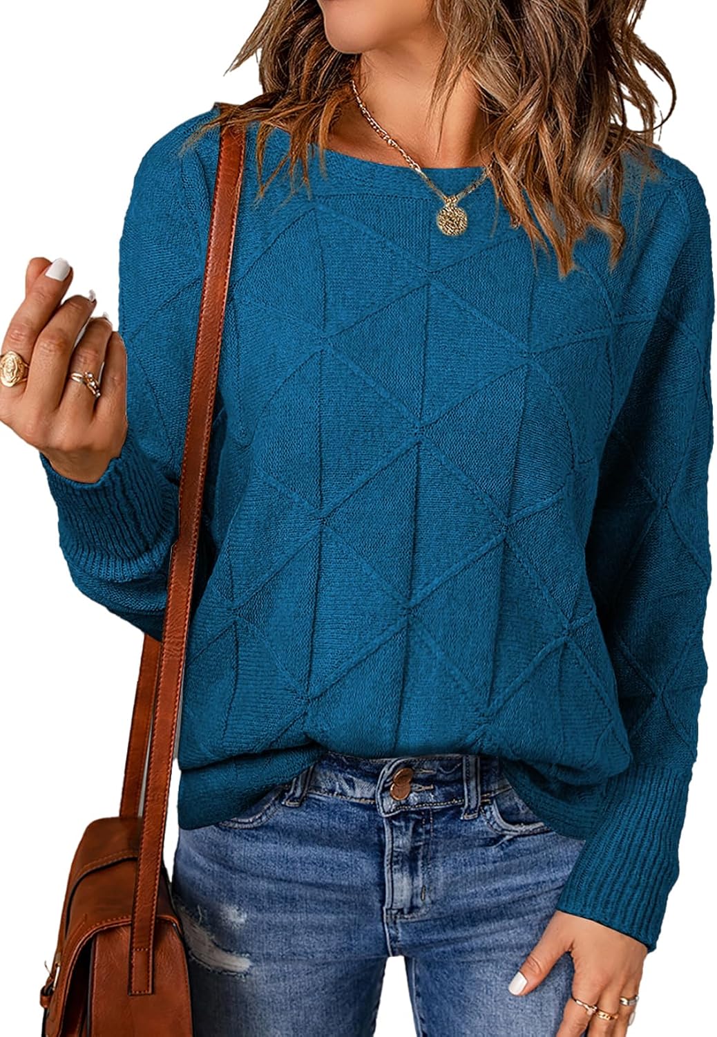 EVALESS Casual Crewneck Sweaters for Women Fall Winter 2025