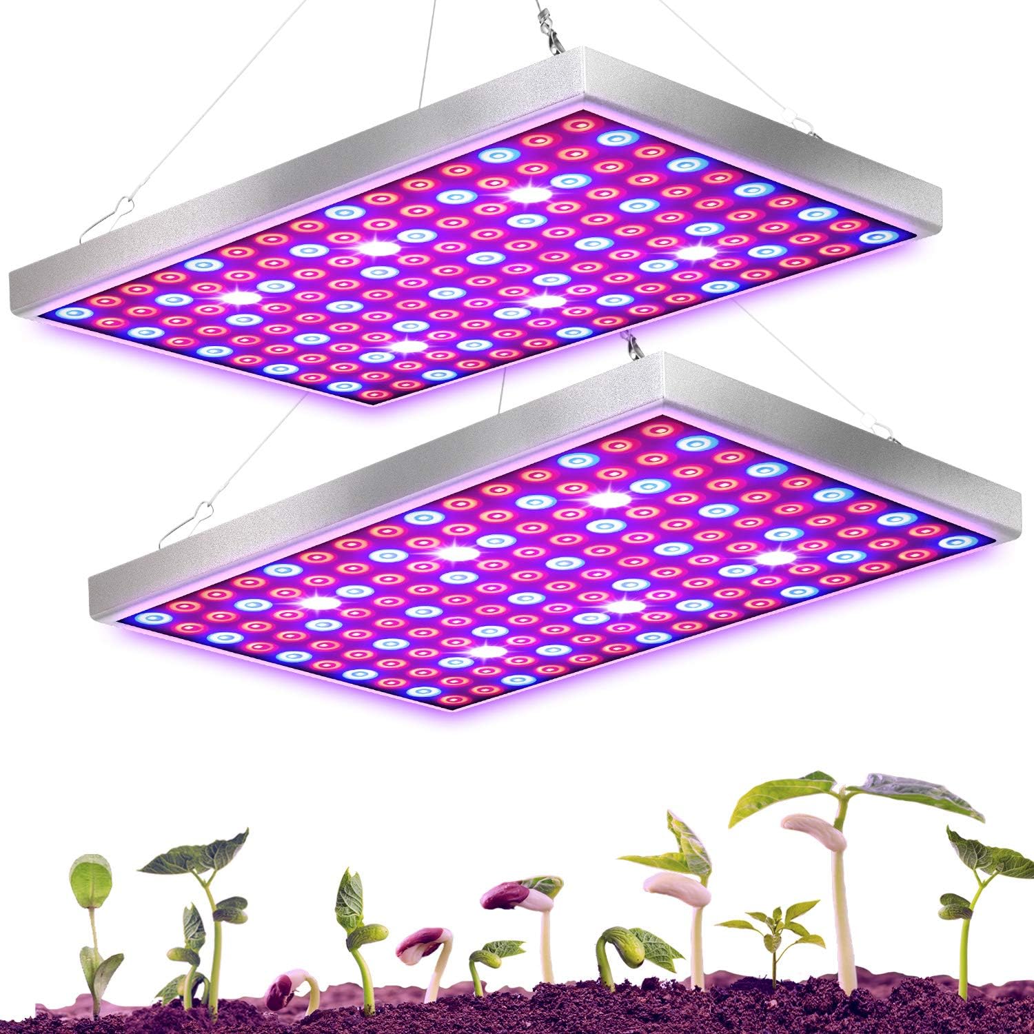 Diboys LED Grow Light for Indoor Plants, 45W Full Spectrum Panel