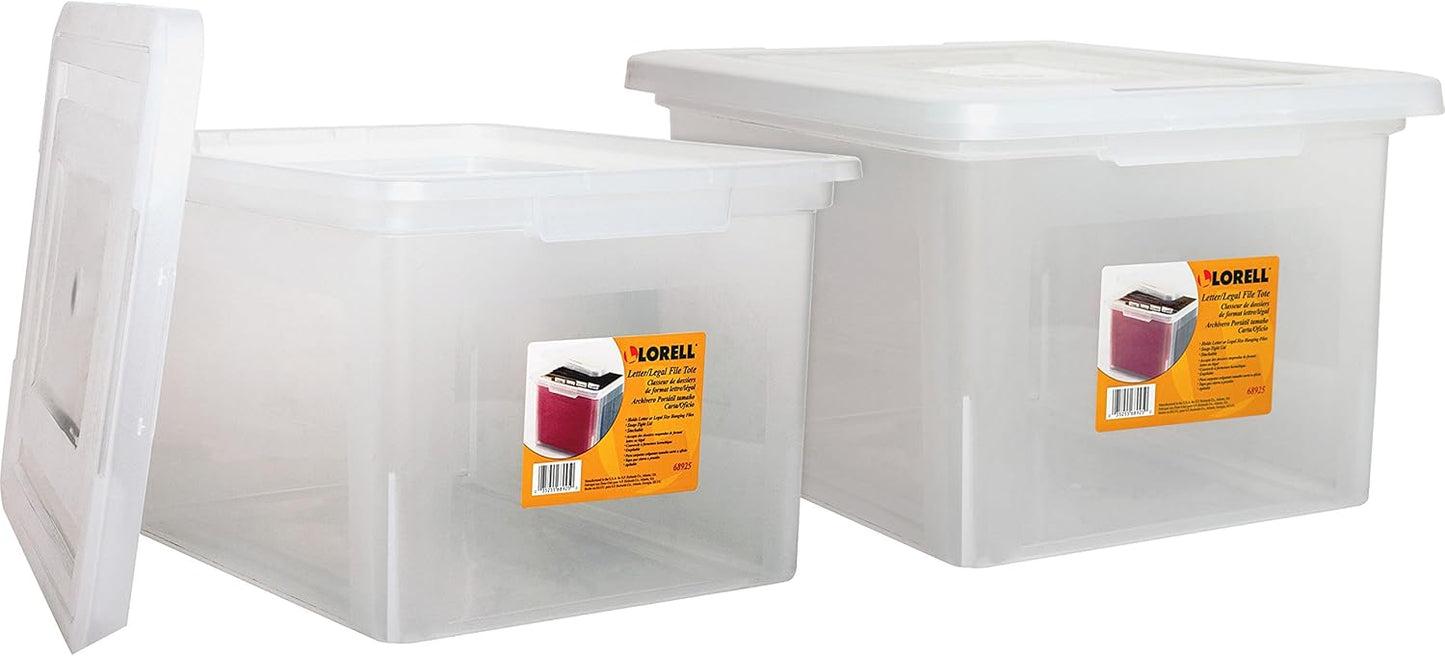 Lorell Letter/Legal Stacking File Box for Organized Storage