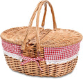 Wicker Picnic Basket with Removable Liner for 2 - Classic Checkered