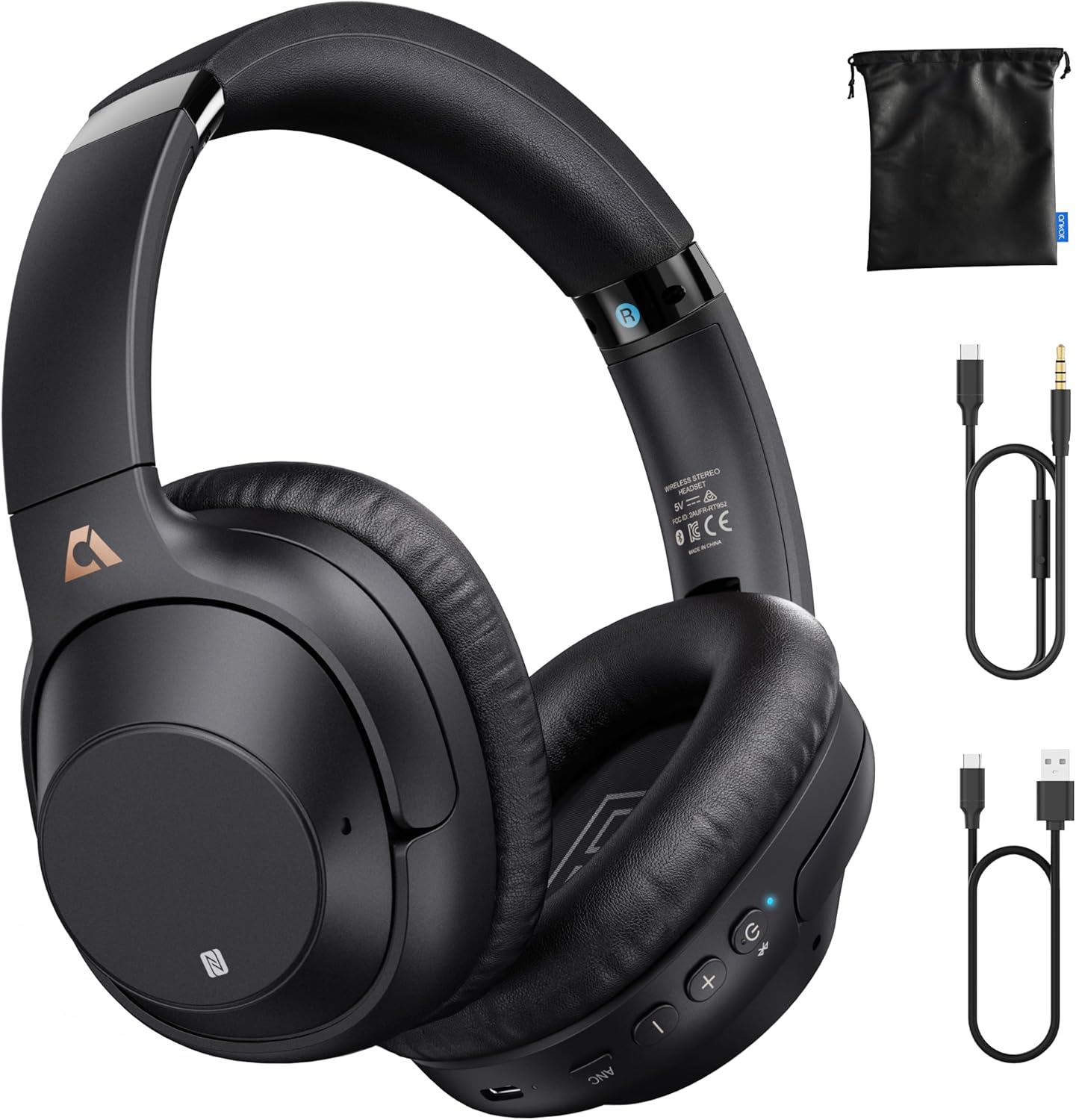 Bluetooth 5.2 Active Noise Cancelling Headphones for Travel