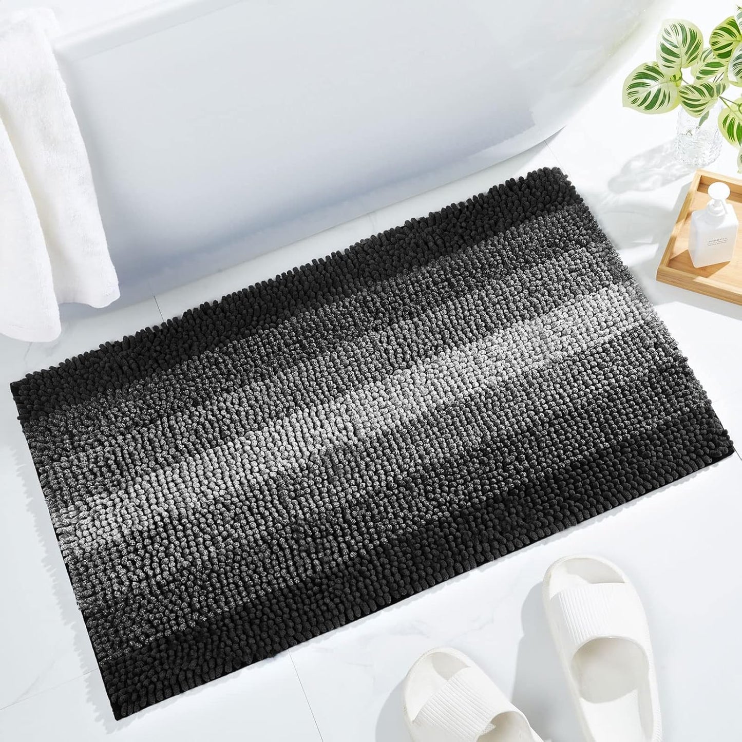 Gibelle Black Bathroom Rug Set 2 Piece for Ultimate Comfort