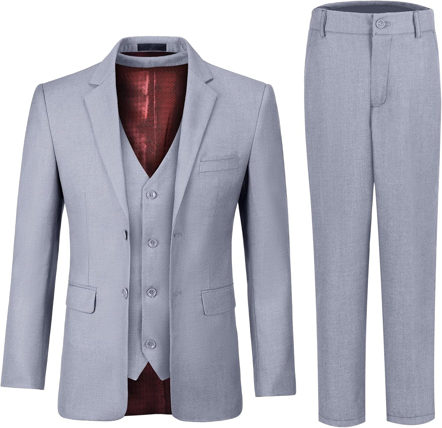 JPF Boy's Formal Suit Set Slim Fit Tuxedo for Weddings and More